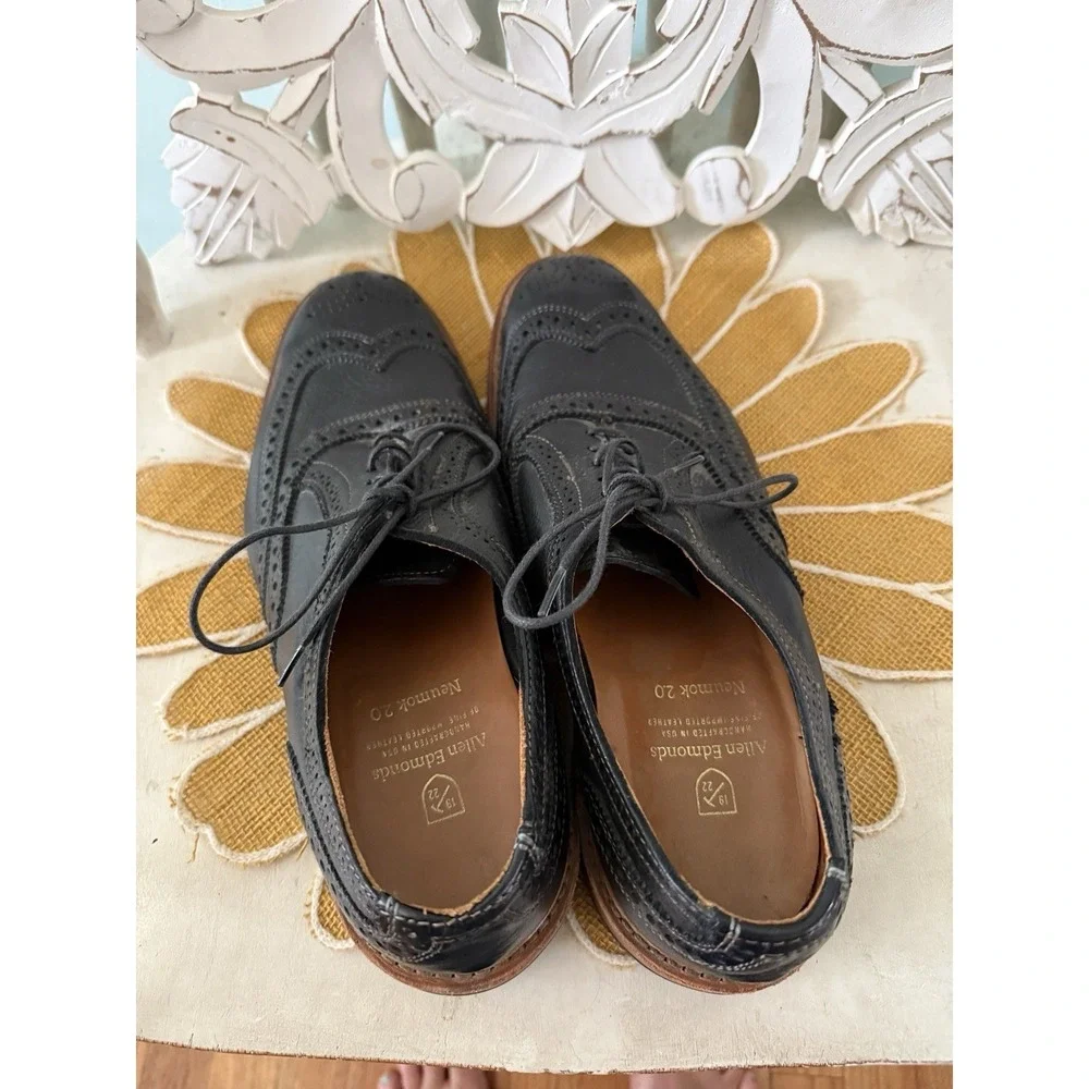 Allen Edmonds‎ Neumok 2.0 - 10D  Oxfords Black Leather Wingtip Shoes USA Men